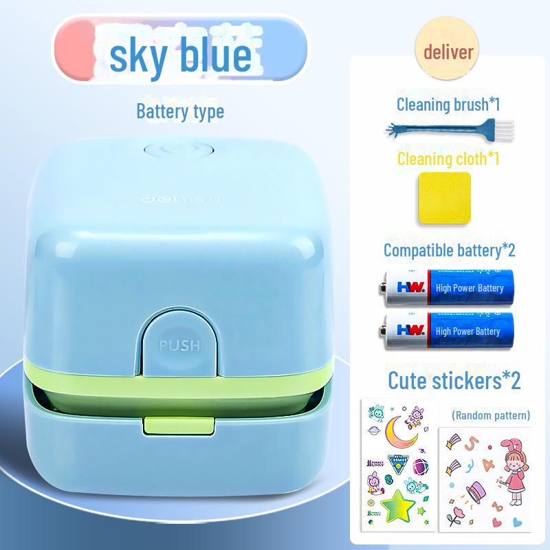 Deli Desktop Vacuum Cleaner for Eraser and Pencil Shavings, Keyboard Dust, and Student Desk Cleaning