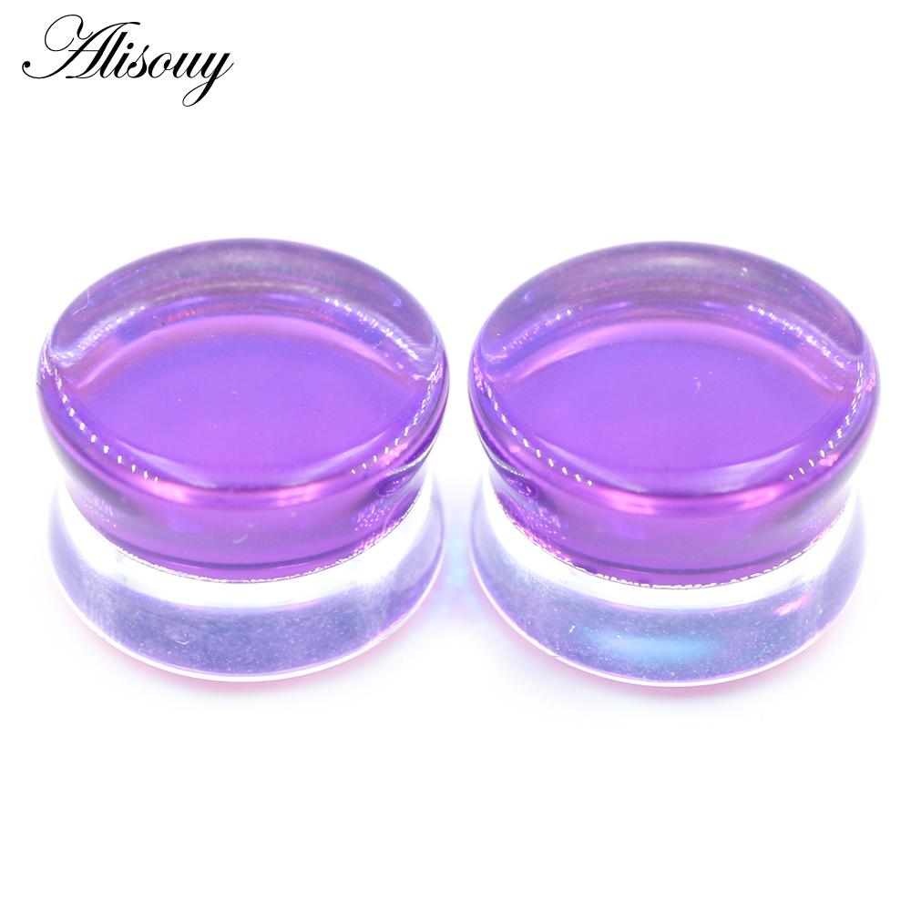 Alisouy 1PC 6mm-30mm Runde Glas Frauen Männer Ohr Stecker Tunnel Messgeräte Keil Expander Extender Ohrringe piercing Körper Schmuck