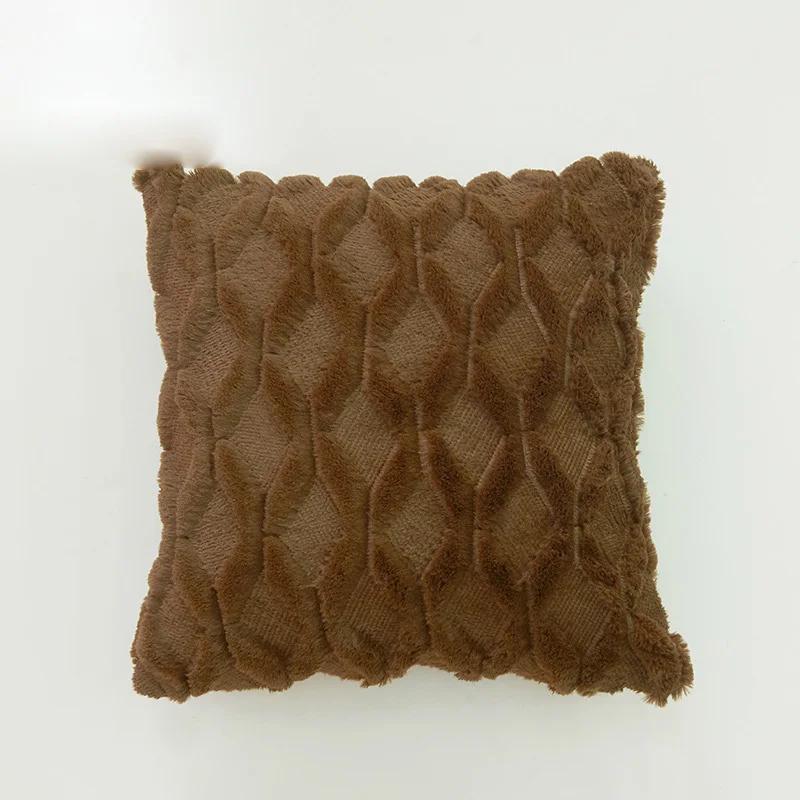 Pelz Kissenbezug Kissenhülle Wohnzimmer Dekoration Sofa Dekorative Plüsch Kissenbezüge 30×50 45×45 CM Nordischer Streifen
