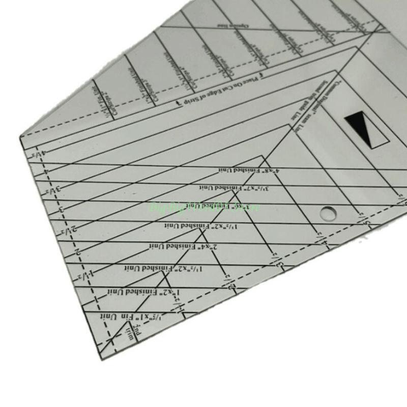 24TE Professional Sewing Quilting Plastic Ruler Sewing Measuring Stationary Ruler DIY Patchwork Split Rects Cutting Template