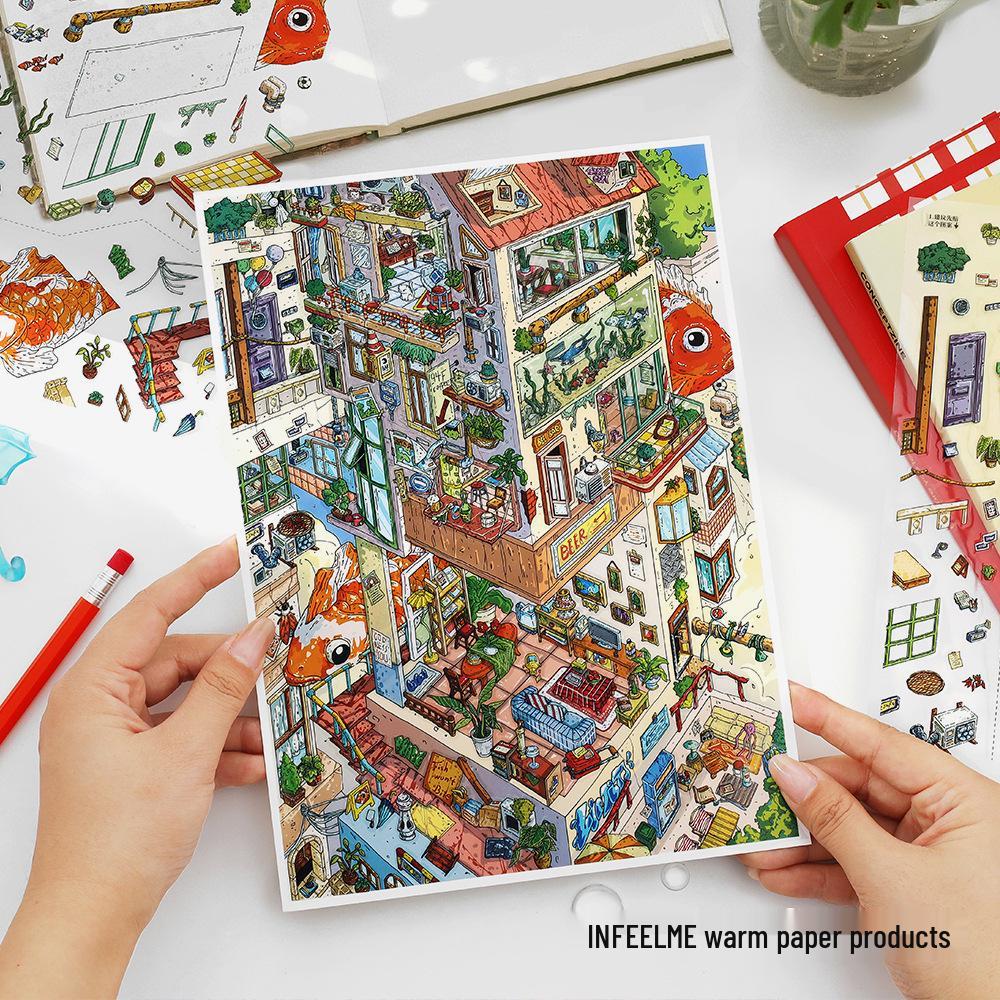 Infeel.Me 20th Edition 2.5D Large Scenery DIY House Stickers