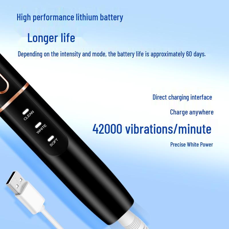 Rechargeable Electric Sonic Toothbrush with Magnetic Levitation Motor and Large Capacity Battery, Customizable Logo