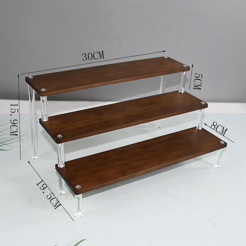 Acrylic Wooden Display Riser Stand for Funko POP Figures,Earring Ring Holder Cupcake Stand,Perfume Stand Organizer Display