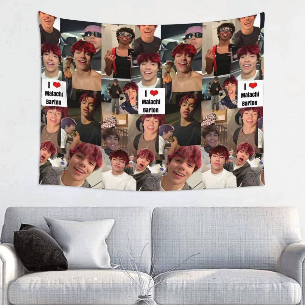 Unique Aesthetic Poster Tapestry Malachi Barton Actor Wall Tapestry Pink Flag Wall Hanging Bedroom Dorm Backdrop Cloth Banner