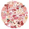 Valentine's Day 50-Piece LOVE Graffiti Stickers - Waterproof Cartoon Decorations for Luggage and Rooms