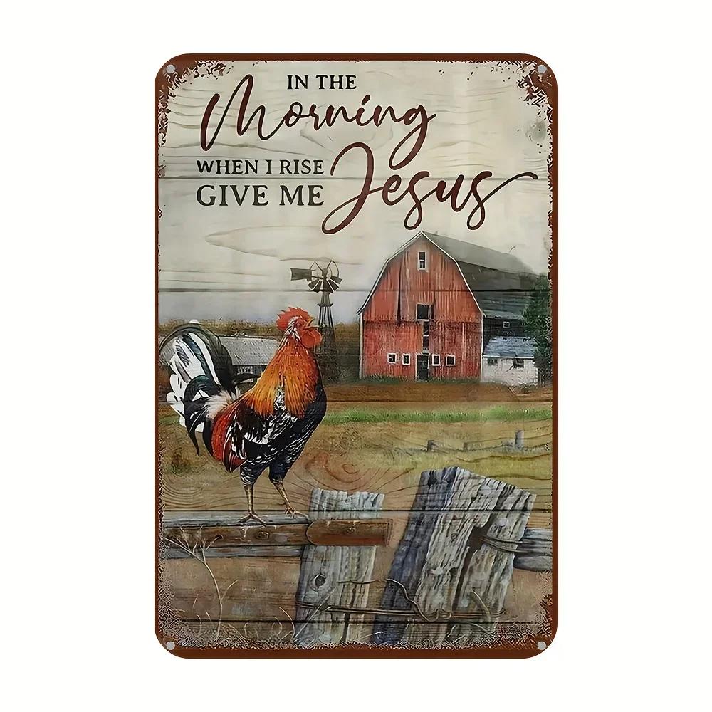 Vintage aluminiumskyltar för kycklingfarm för mysig kaféinredning