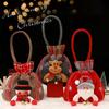 Christmas Gift Bags with Drawstring Design Cute Cartoon Packaging Tote Bag for Festive Party Decoration
