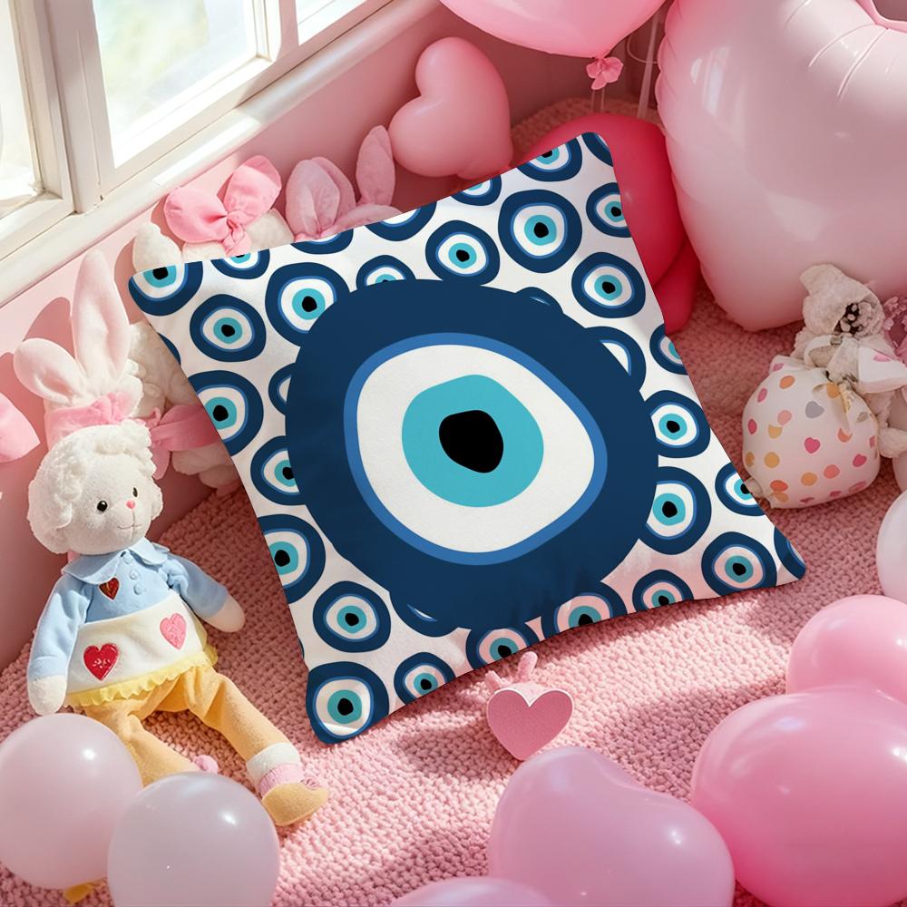 Evil Eye Symbol Art Cushion Cover Pattern Printed Pillowcase for Living Room Sofa Cushion Cover & Bedroom Decor