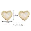 Trendy Heart Earring for Women Classic White Acrylic Peach Heart Shape Stud Earrings Female Elegant Korean Jewelry