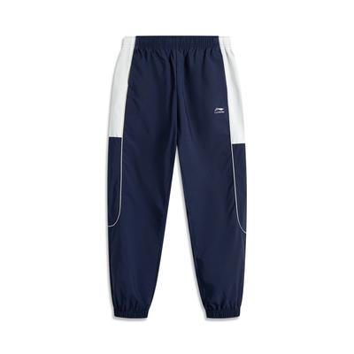 Li Ning Sport Trend Serie Gespleißte Mittelhohe Atmungsaktive Vielseitige Joggingstrickhose Herren Unterteile Matrosenblau AYKV105-2