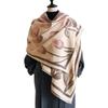 Tulip Printing Double-Sided Two-Color Women'S Imitation Cashmere Thermal Scarf Small Fragrance Air Conditioner Shawl