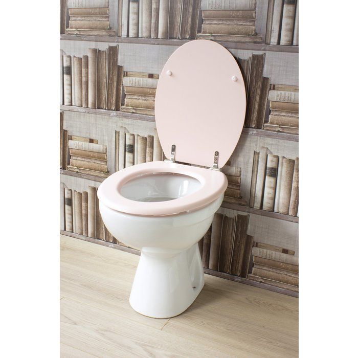 GELCO DESIGN Abattant WC Dolce - Charnieres inox - Bois moulé - Rose crystal