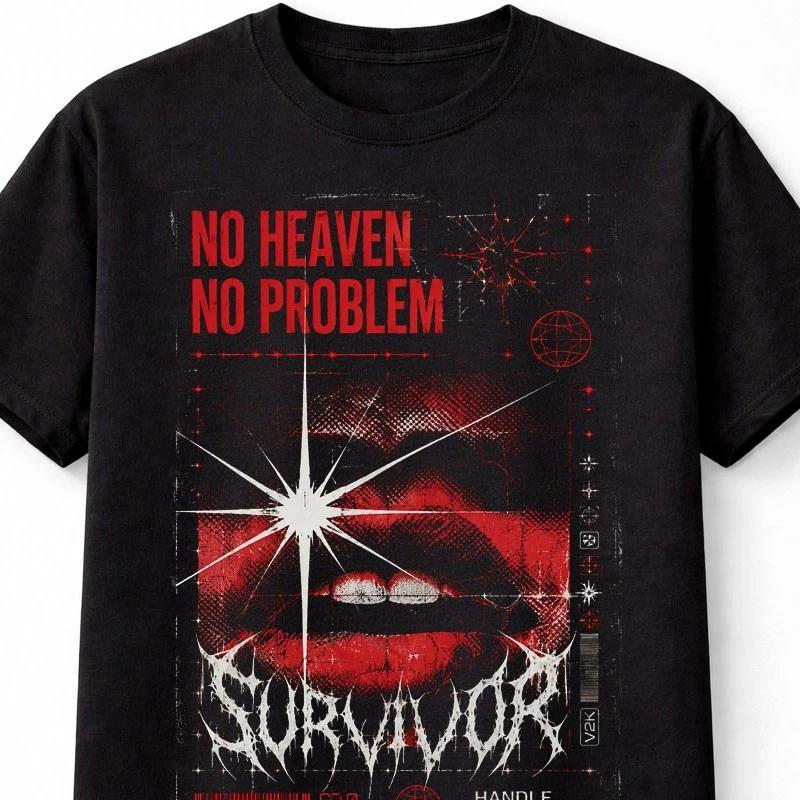 No Heaven No Problem Succubus Goth Y2K Graphic Unisex TShirt S
