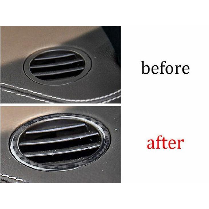 For Benz GLE GLS 2016-19 Real Carbon Fiber Dashboard Air Outlet Vent Frame Trim