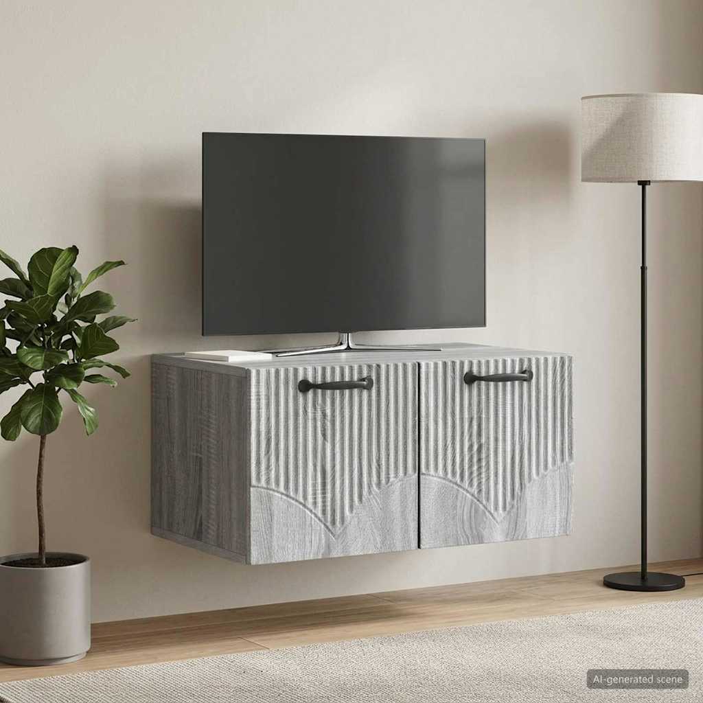 Wall Mounted TV Cabinet Grey Sonoma 59.5 x 41 x 30 cm