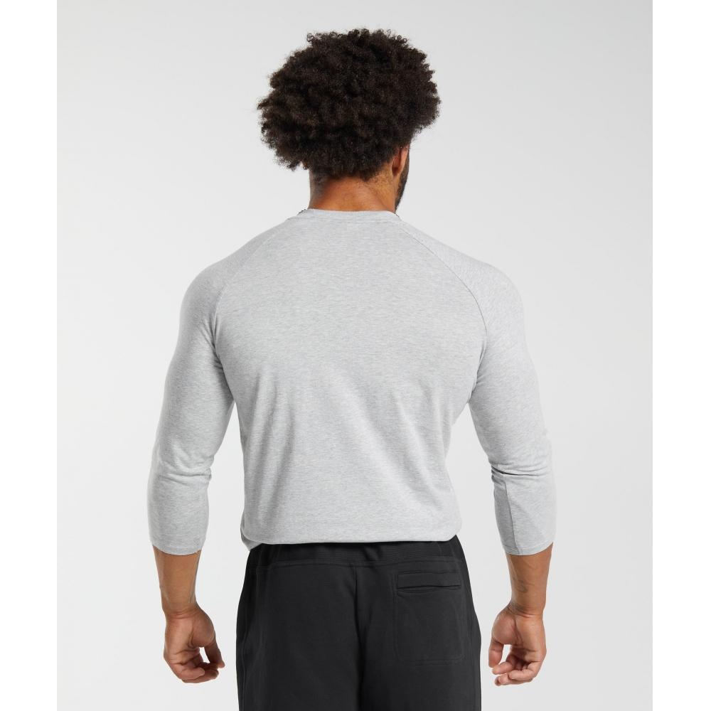 Gymshark Legacy Henley Light Grey Marl A5a3c Gbfg