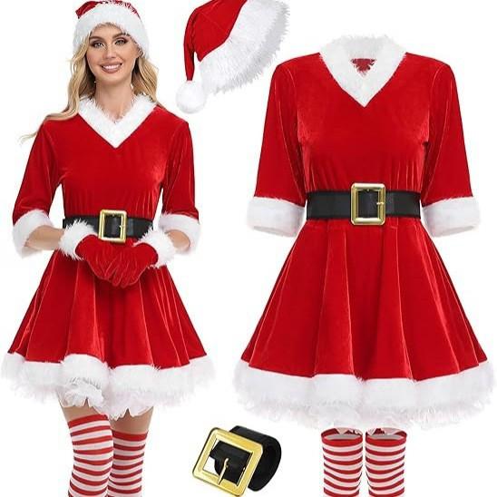 New Christmas Adult Dress Christmas Tree Dress Long Sleeve Skirt Christmas Stage Performance Costume
