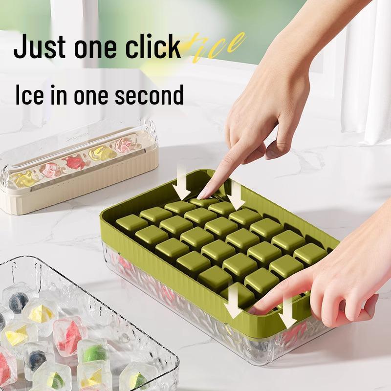 Mini Ice Cube Tray with Lid - Small Press Mold for Household Refrigerator Ice Storage