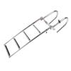 4 Step Boat Pontoon Ladder 316 Stainless Steel Anti Slip Folding Telescoping Deck Ladder with Pedal Hand Railing for