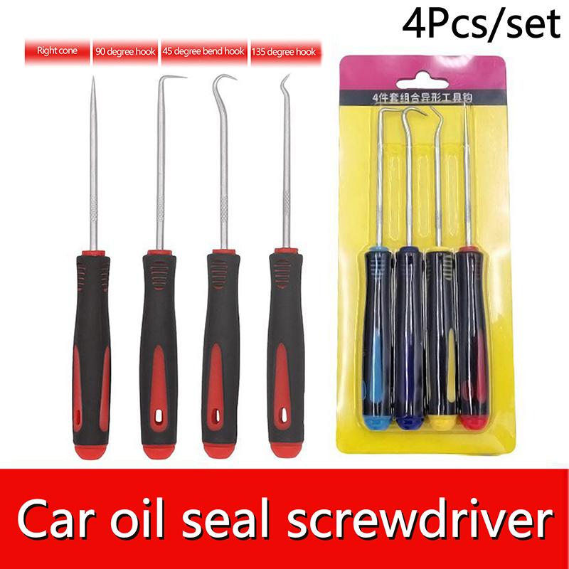 4Pcs Oil Seal Screwdrivers Car Auto Vehicle Pick Hooks for Garages General-Plumbers Mechanics Workshop Car Repair Tools