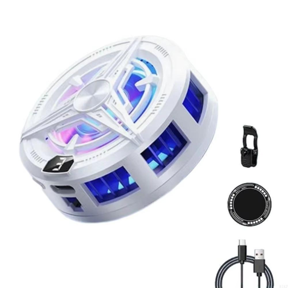 

Rechargeable Mobile Phone Cooler Air Cooling LED Light Cooling Fan Phone Accessories