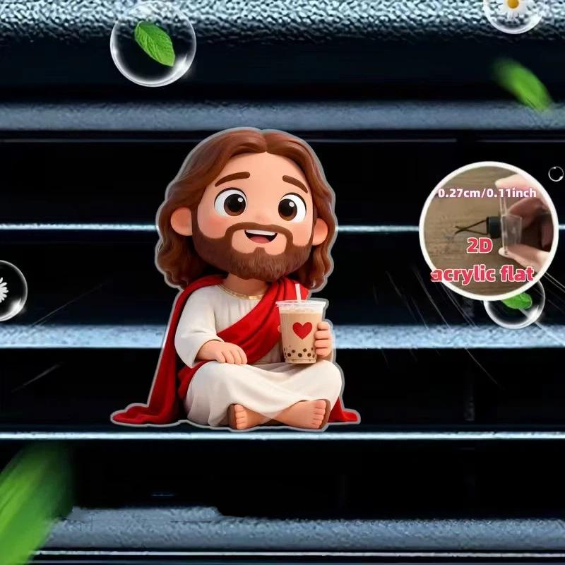 Cute Cartoon 2D Acrylic Car Air Vent Clips Religious Auto Air Freshener Clips For Car Interior Decoration