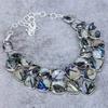 Natural Blister Pearl Gemstone 925 Sterling Silver Jewelry Necklace 18" E7t08