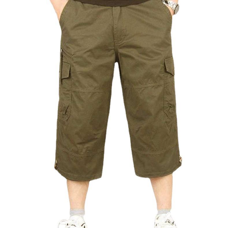 Pánské cargo šortky léto volné ležérní kalhoty elastický pas velká velikost outdoorové tepláky na jogging Trend s mnoha kapsami
