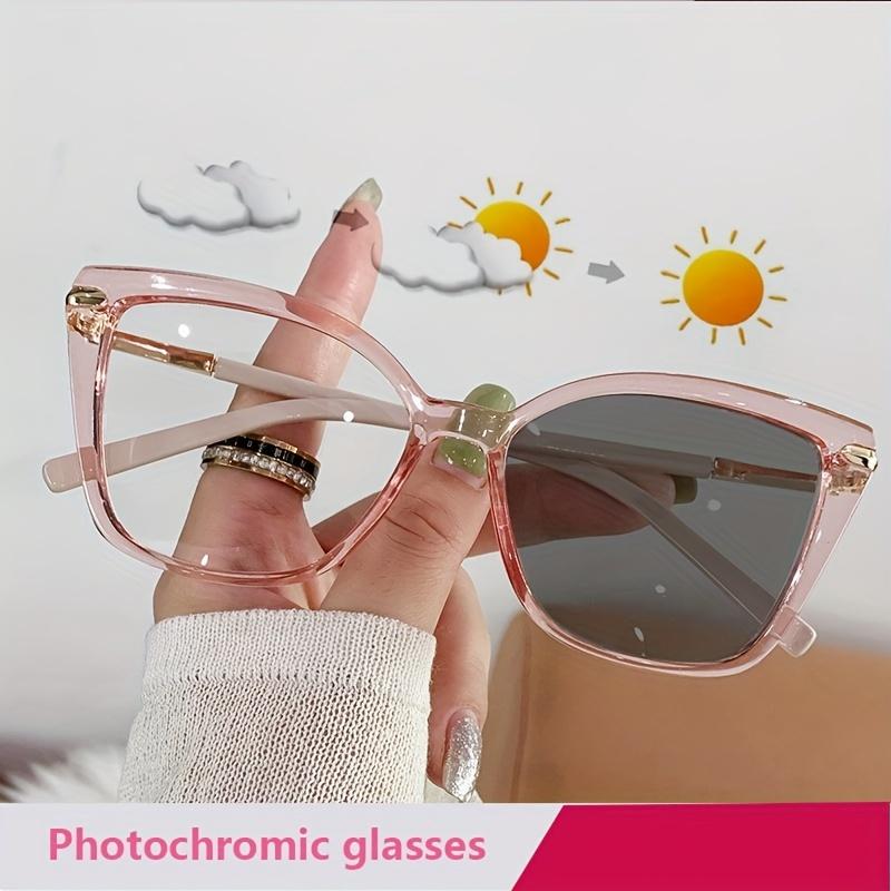 1 Pair Of New Cat'S Eye Glasses Frames Women'S Fashion Glasses Day And Night Use Anti-Blue Light Lenses Tinted Glasses