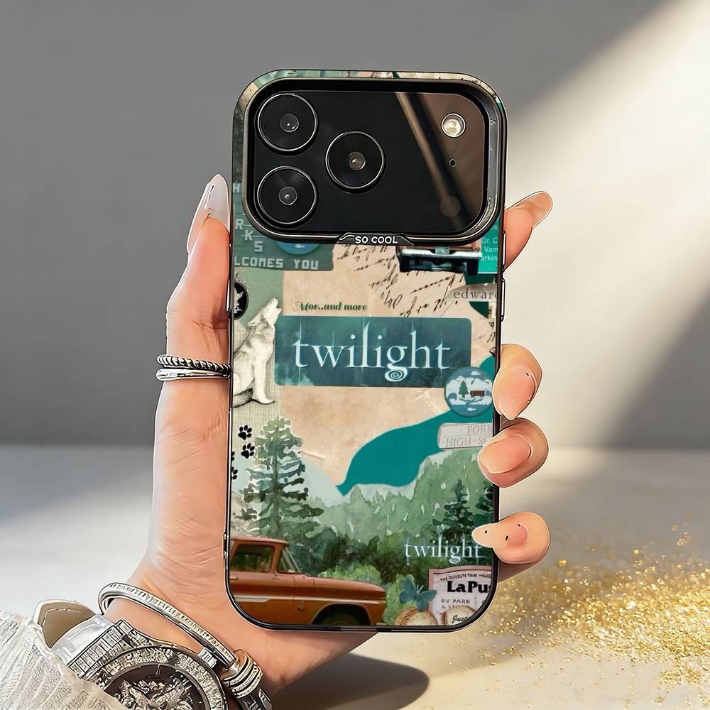 T-Twilight Series Phone Case For iPhone17,16,15,14,13,12,11,Pro,MAX Gray Matte Silicone Black Cover