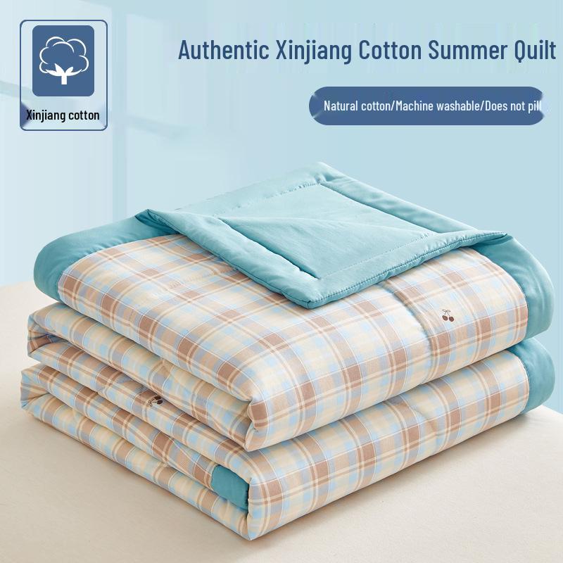Xinjiang Cotton Summer Air Conditioning Quilt, Machine Washable Thin Quilt for Dormitory, Ideal for Students