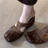 Inner Heightening Version~ French Niche Split-toe Shoes Hollow Sandals Women's New Summer Versatile Mary Jane Single Shoes