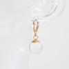 European and American Transparent Glass Spherical Pendant Earrings for Women Simple Metal Circle Ear Buckles Earrings Jewelry