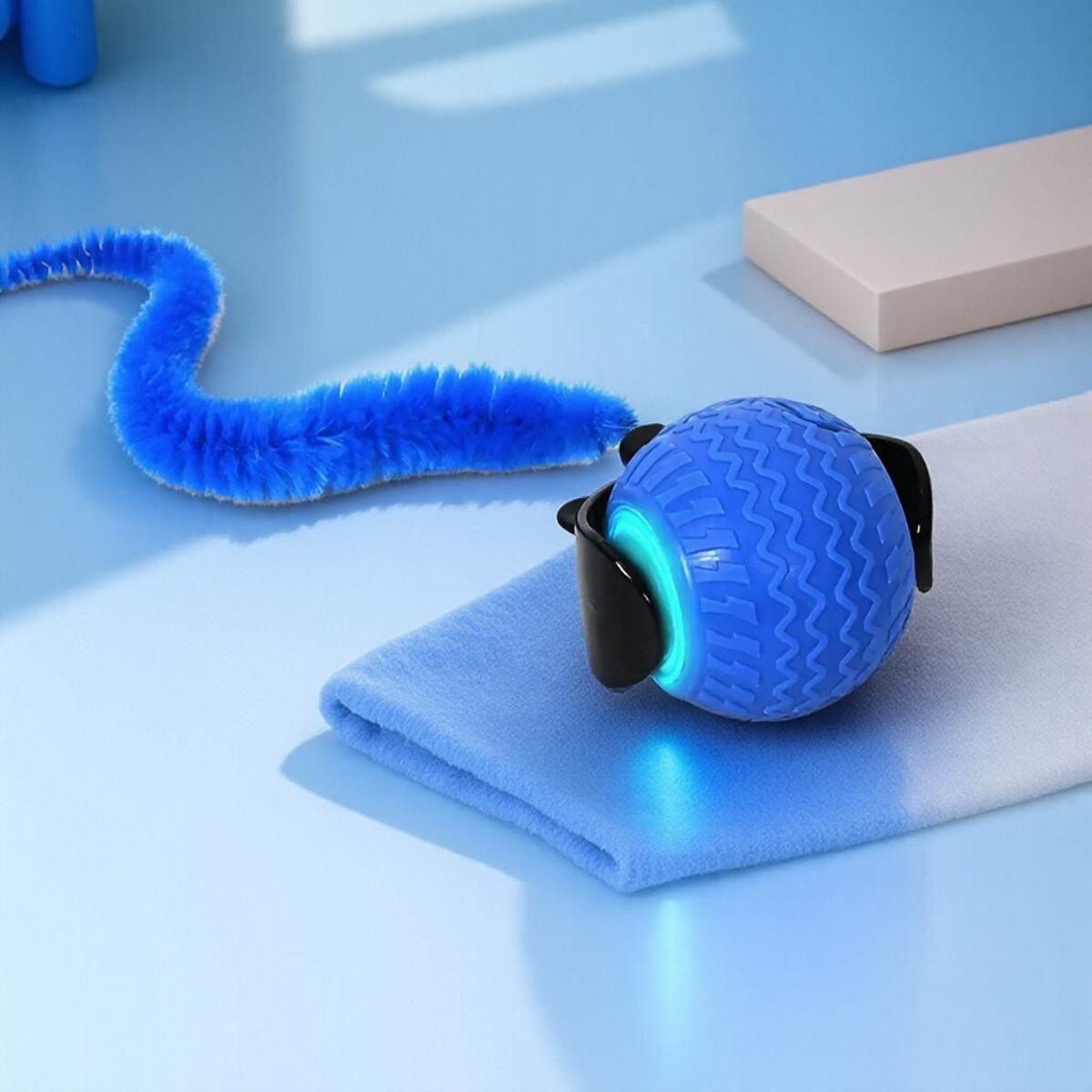 

Automatic Rotating Smart Obstacle Avoidance LED Interactive Cat Toy 360 Degree Pet Playful Teasing Ball 2026 синій