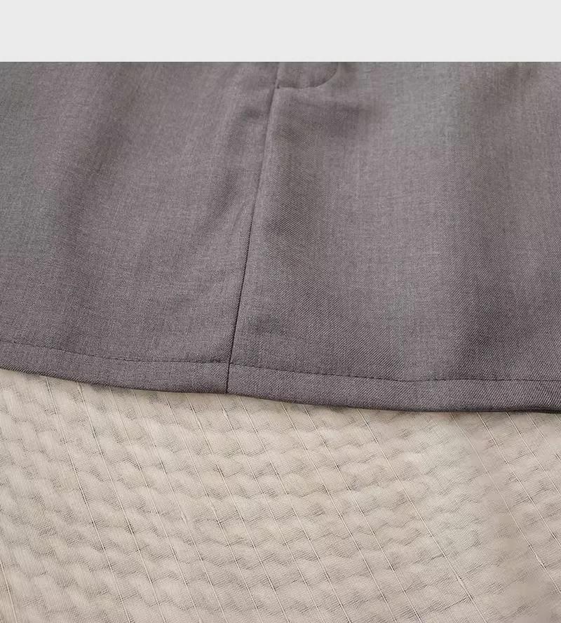 Fustă coreeană gri 2024, subțire, cu linie A, cu talie înaltă - fustă scurtă anti-expunere pentru femei de primăvară