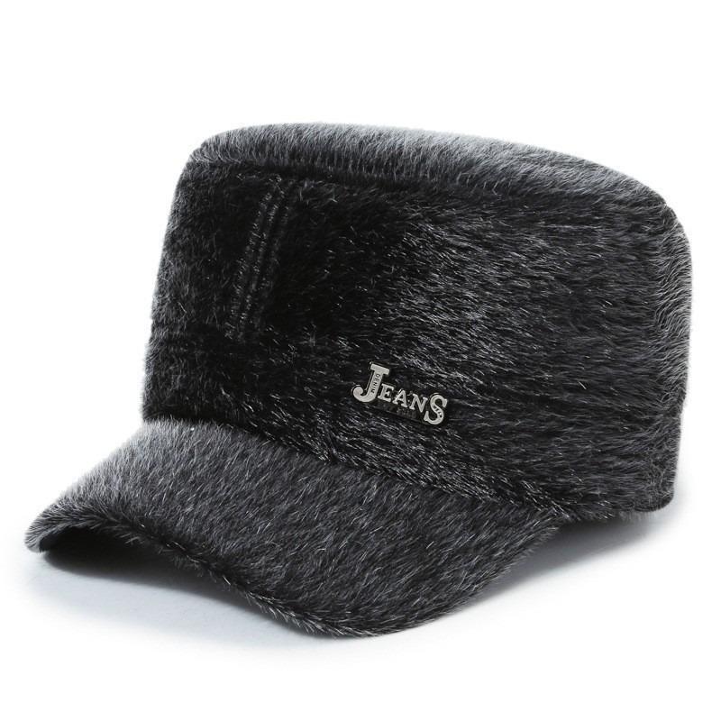 Autumn and Winter New Men's Peaked Cap, Dad and Grandpa Outdoor Travel Thickened Warm Ear Protector Forward Hat