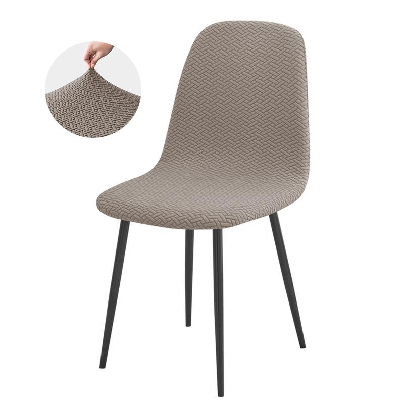 Simple Solid Color Herringbone Pattern Shell Seat Cover Fleece Jacquard Universal Hotel Dining Chair Cover Chair Cover