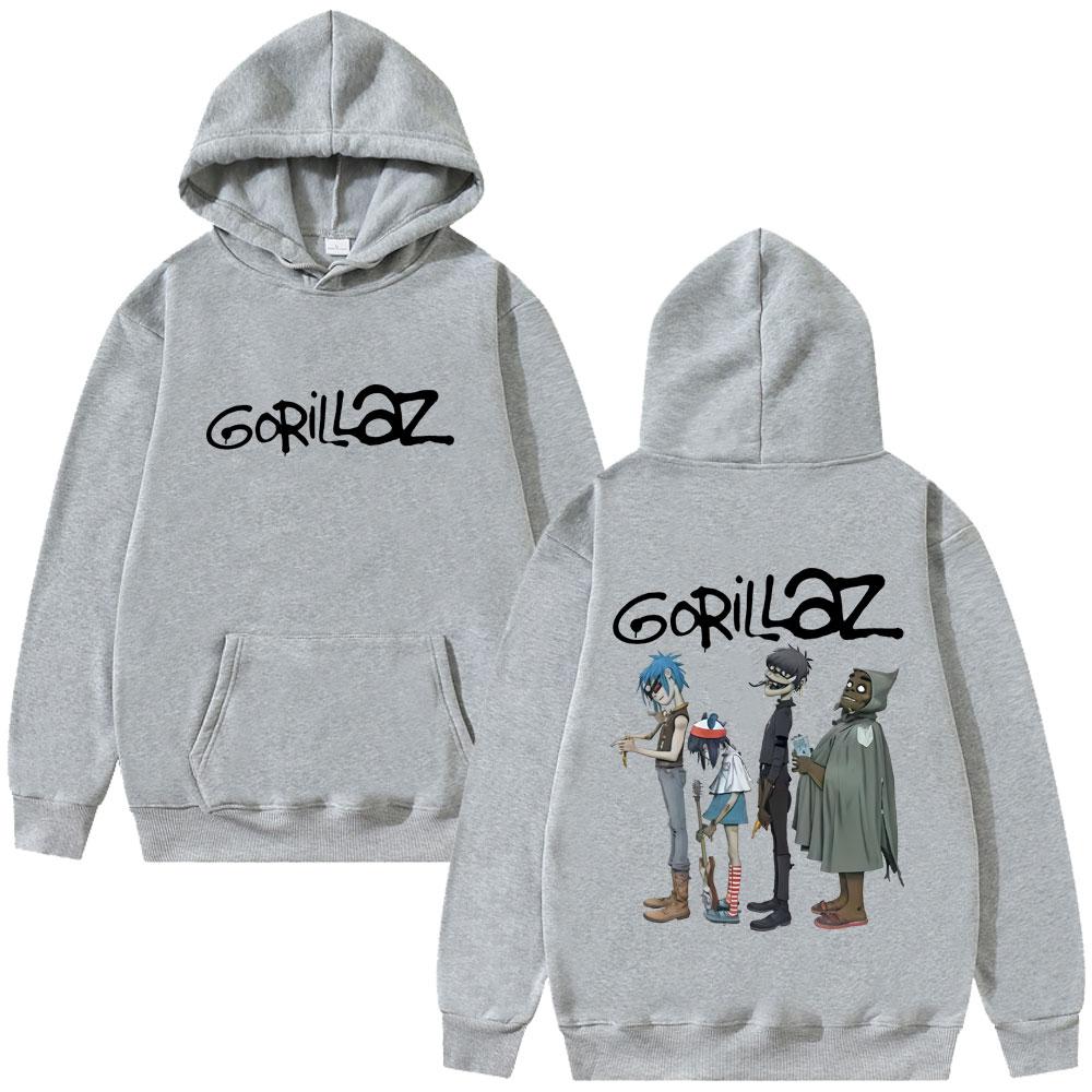 Alternative Rock Band Gorillaz Graphic Hoodie Men Women Hip Hop Fashion Streetwear Male Casual Oversized Fleece Cotton Hoodies