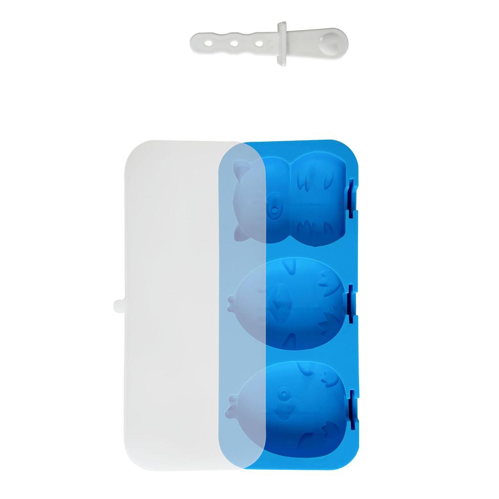 Heat Resistant Silicone Ice Cream Molds Set with Detachable Stick Creative 4 Compartments Popsicles Maker Tray