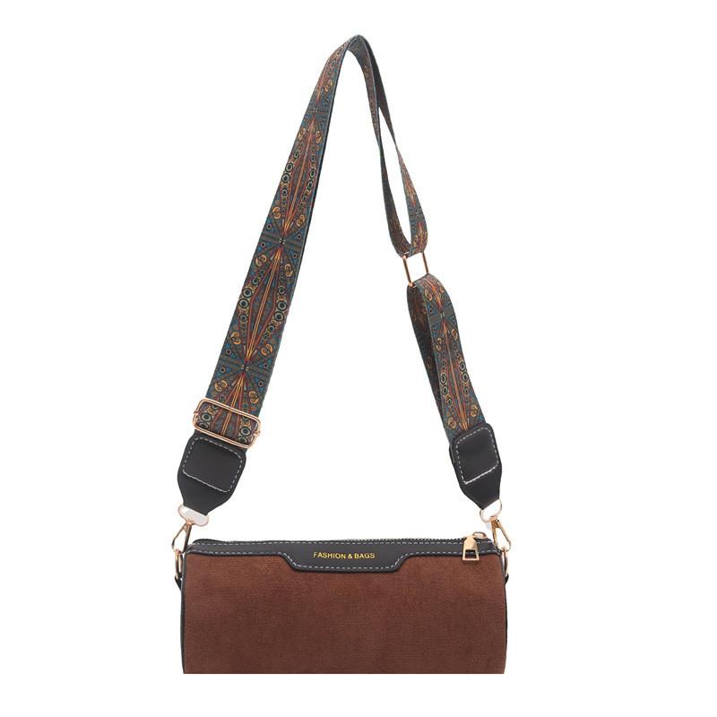 Urban Minimalist Leather Crossbody Bag With Suede Material For Daily Use