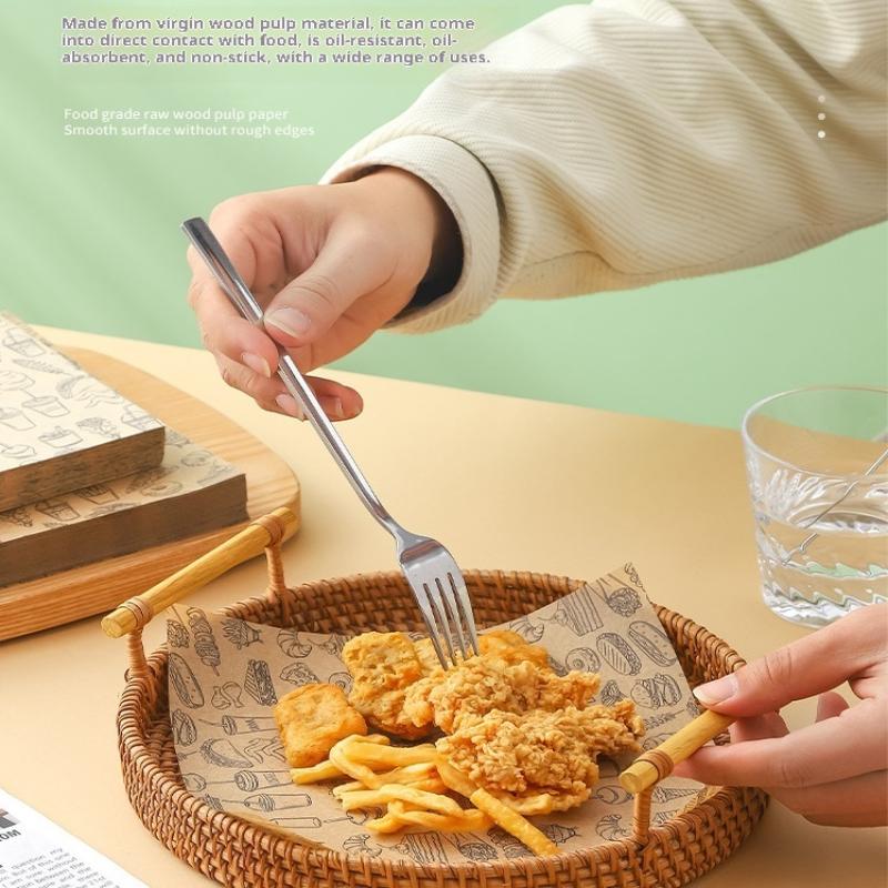 100 Adet Yağ Geçirmez Pişirme Gıda Ambalajı Wax Kağıt Burger Patates Kızartması Sarma Yağlı Kağıt Mutfak Sandviç Ekmek Gıda Pişirme Aletleri