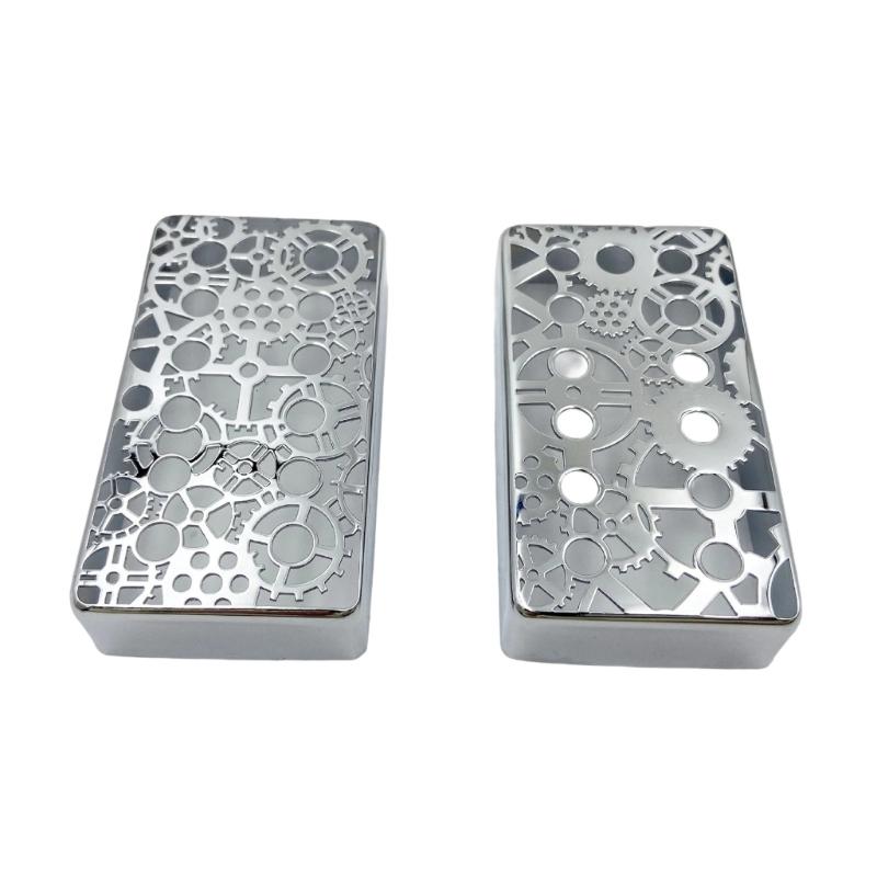 Hollow Pickup Cover Guitar Pickup Lid Humbucker Shell Professional Pickup Protective Case Brass Texture for Guitar серебряный