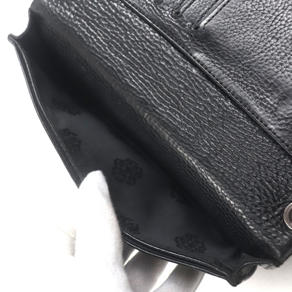 Very Good CHROME HEARTS Purse LNG SNGL FLD TIPS Single Fold black leather mens Used
