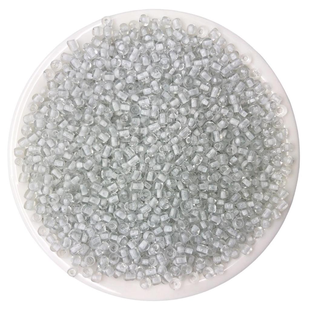 Solid Color 2/3/4mm Glass Seed Beads, Silver Lined, Dyed AB Cream, Round for Handmade Beading & Bracelets.