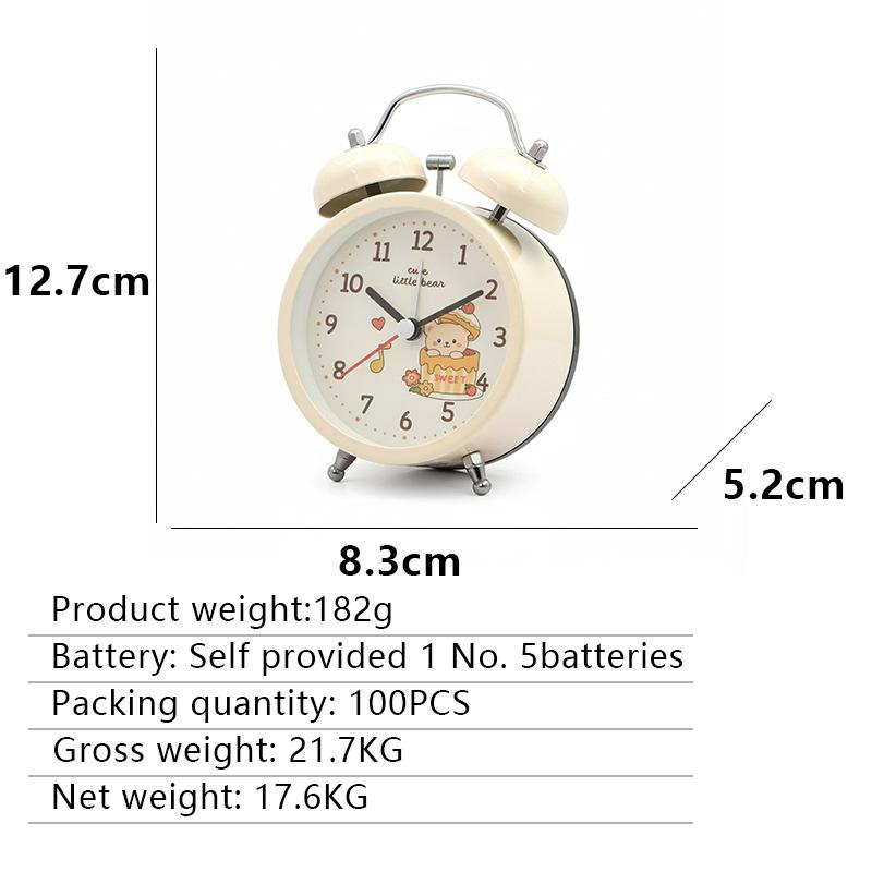 New classic student home bell small alarm clock Ultra-quiet mini alarm clock for junior high school students' bedrooms