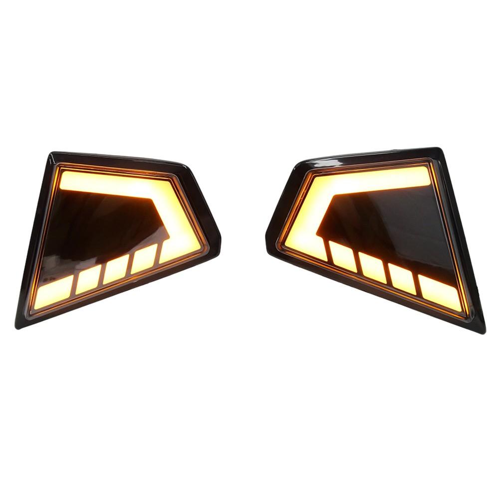 2-Color Front Bumper Side Grill Replacement Upgrade LED Daytime Running Lights with Turn Signals For Toyota Hilux Travo Overland, Rogue 2026+