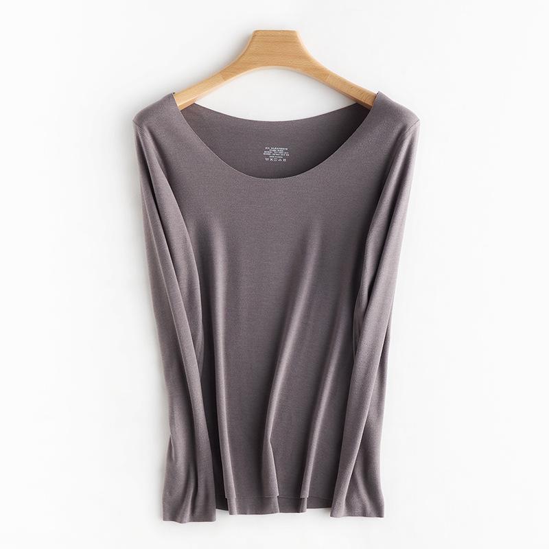 Autumn/Winter Slim Fit German Velvet Thermal Pullover - Solid Color Long Sleeve Round Neck Top