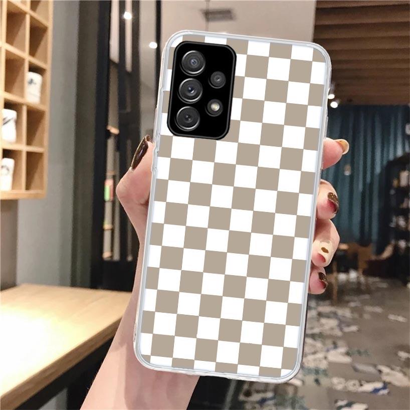 Retro Classic Chess Board Grid Phone Case For Samsung Galaxy A56 A55 A54 A53 A16 A15 A14 A13 A36 A35 A34 A33 A26 A25 A24 A23 A05