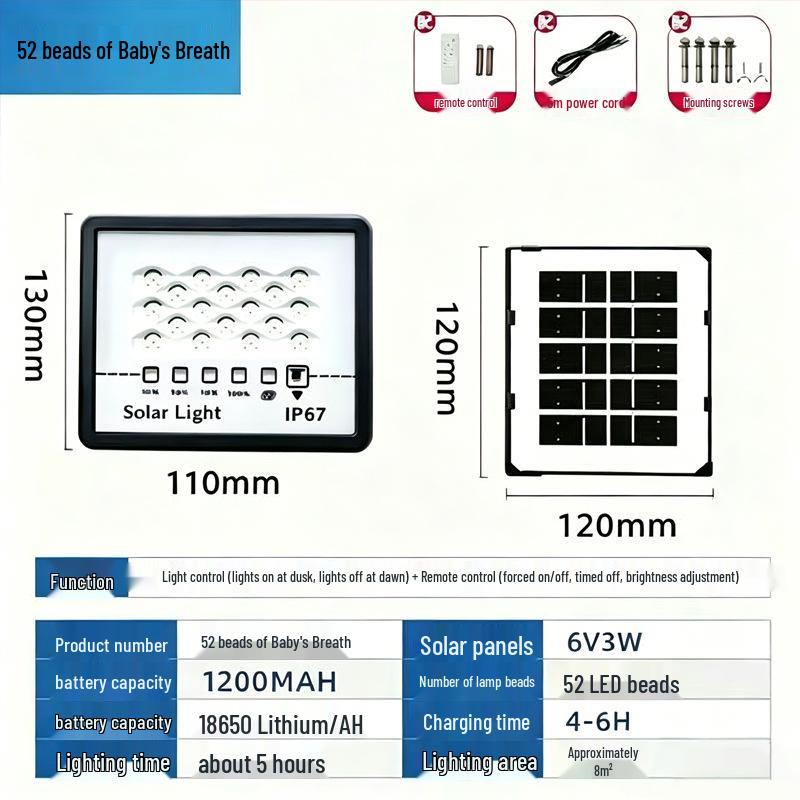 2026 Solar Outdoor Courtyard Lamp - No-Circuit Floodlight for Rural Homes