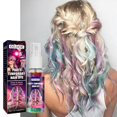 Party Temporary Hair Dye Spray Quick Temporary Hair Glitter Hair Color Glitter Styling Hair Coloring Washable Powder Dye Spray